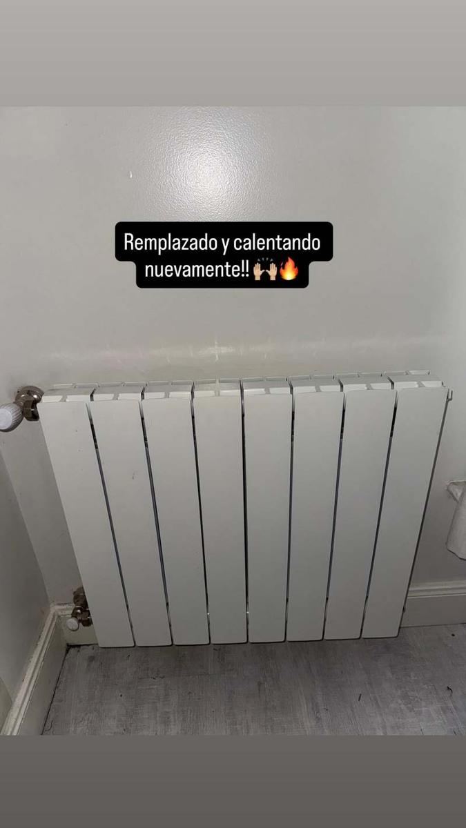 Radiador nuevo instalado y calentando
